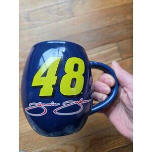 Jimmie Johnson #48 NASCAR large blue yellow print Coffee Mug